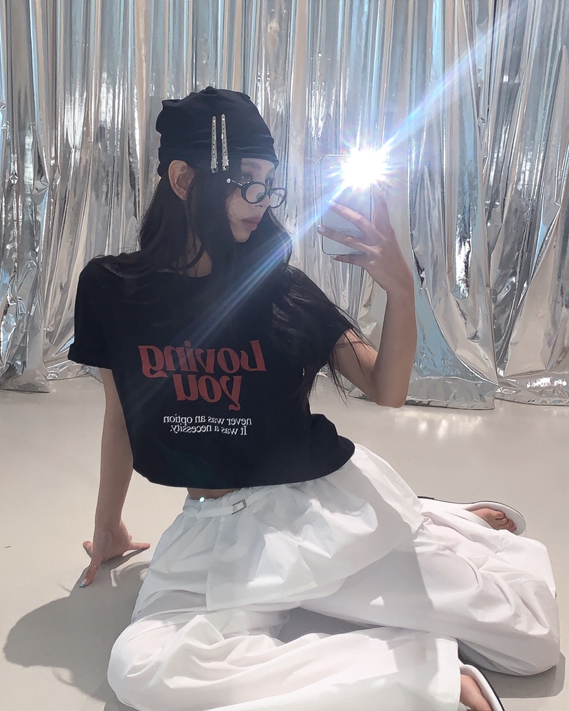 LIVE AID-P東大門實拍女裝新品推薦時尚真品休閑26春夏T恤LIVE AID-PT恤