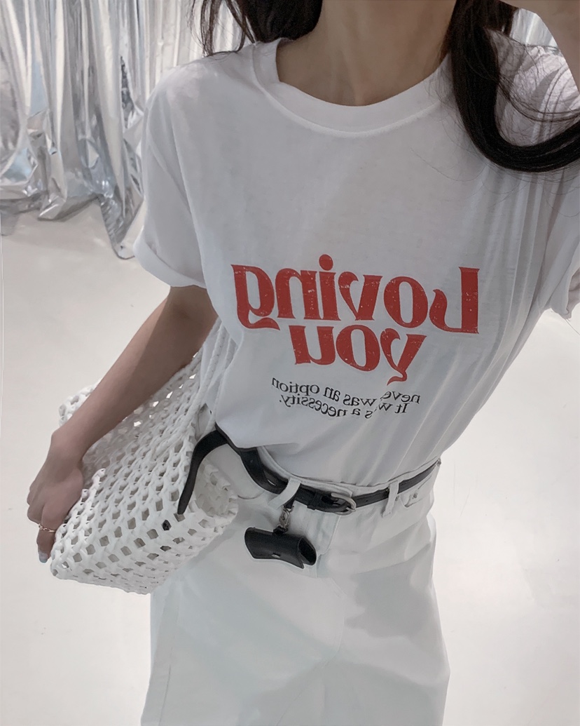 LIVE AID-P東大門實拍女裝新品推薦時尚真品休閑26春夏T恤LIVE AID-PT恤