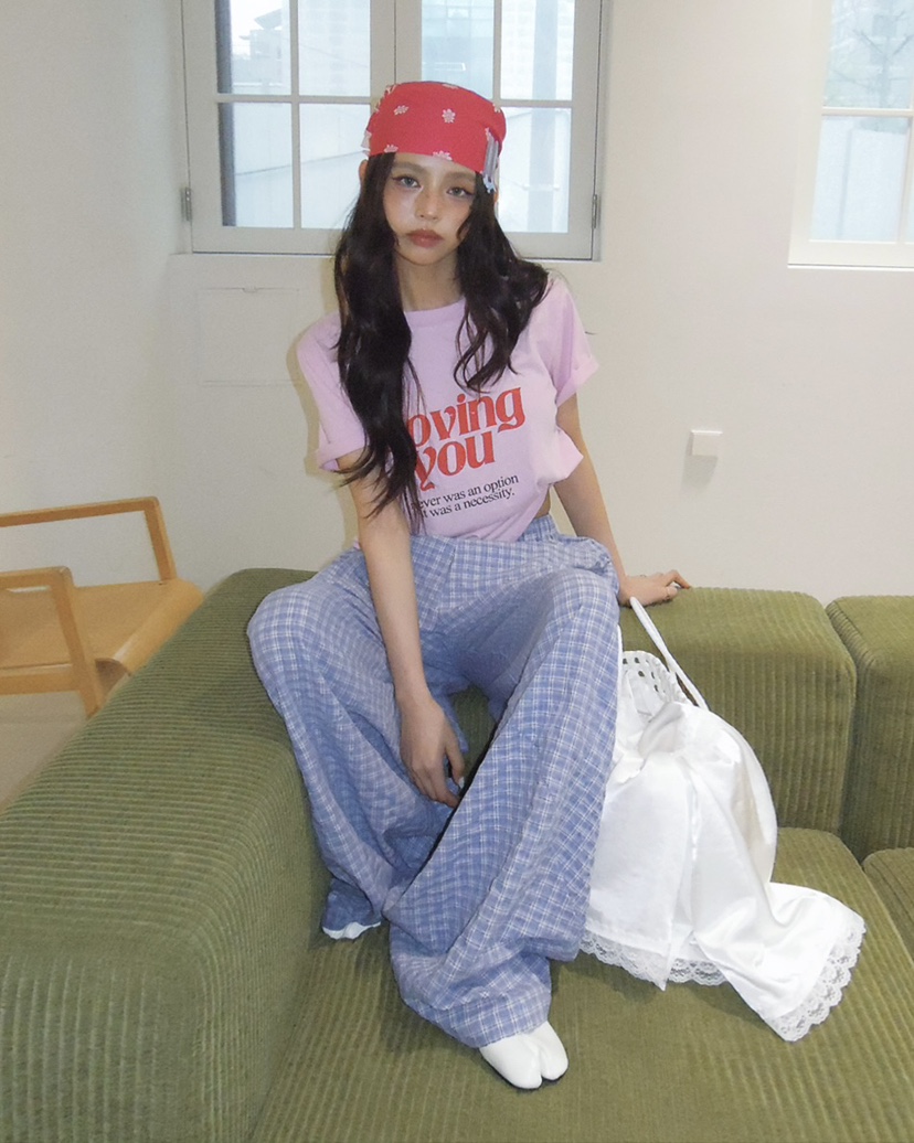 LIVE AID-P東大門實拍女裝新品推薦時尚真品休閑26春夏T恤LIVE AID-PT恤