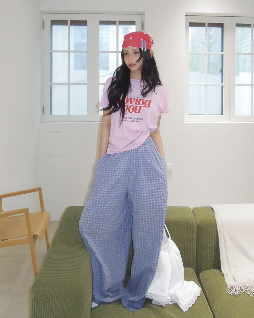 LIVE AID-P東大門實拍女裝新品推薦時尚真品休閑26春夏T恤LIVE AID-PT恤