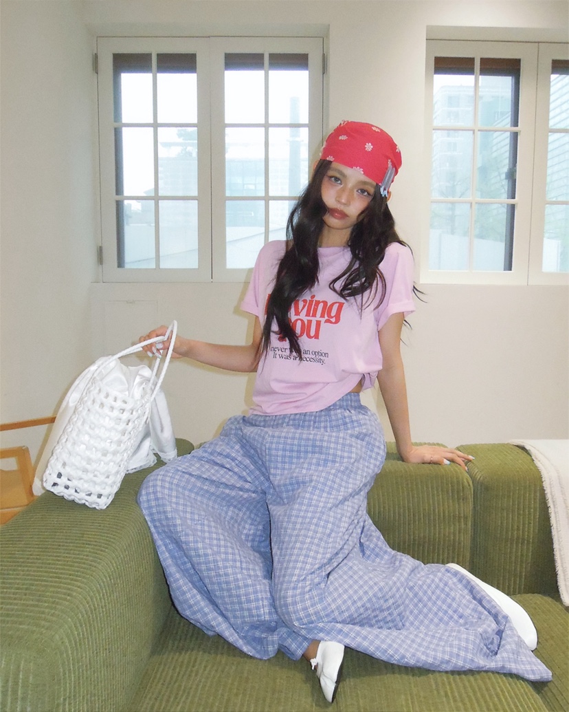 LIVE AID-P東大門實拍女裝新品推薦時尚真品休閑26春夏T恤LIVE AID-PT恤