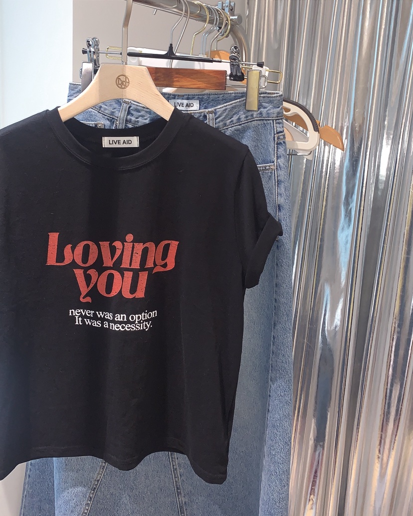 LIVE AID-P東大門實拍女裝新品推薦時尚真品休閑26春夏T恤LIVE AID-PT恤