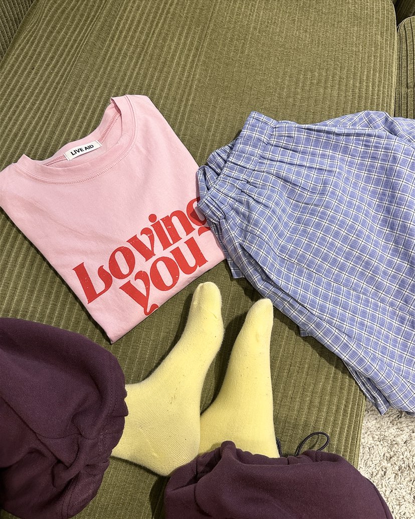 LIVE AID-P東大門實拍女裝新品推薦時尚真品休閑26春夏T恤LIVE AID-PT恤