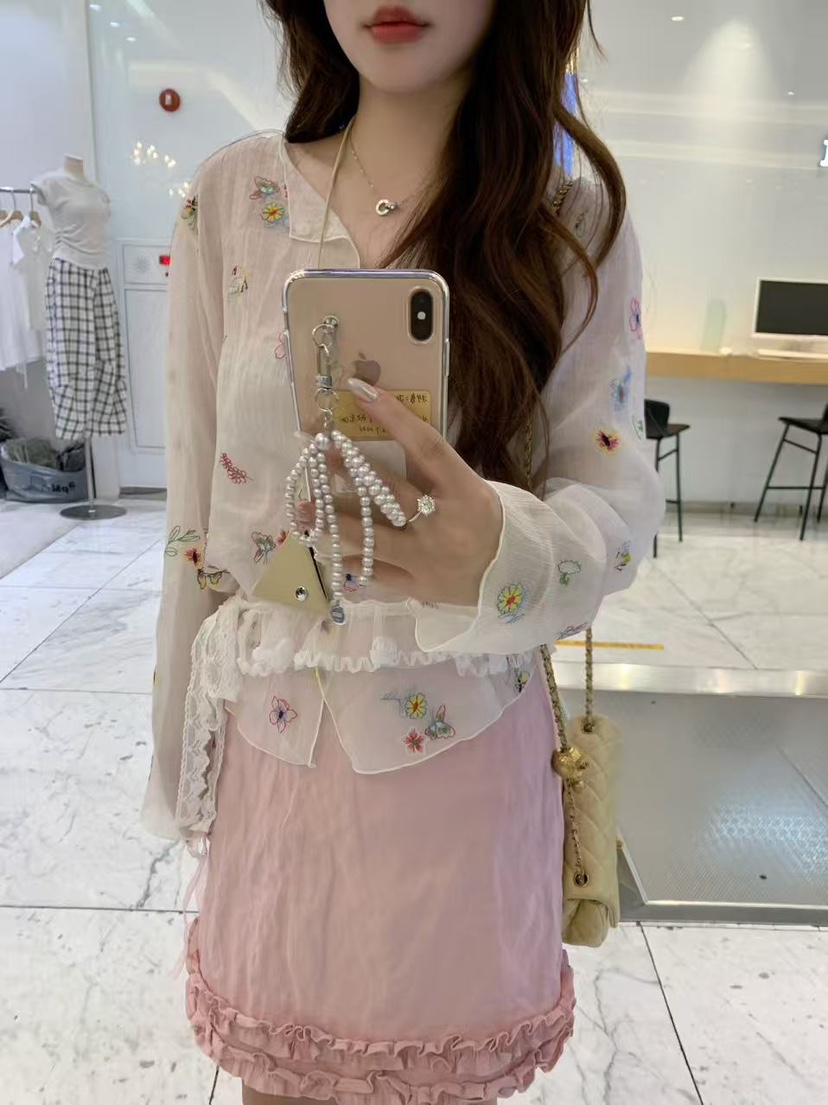 MOVENNE韓國代購女士新款真品26春夏休閑半身裙中短裙荷葉邊MOVENNE半身裙/中短裙