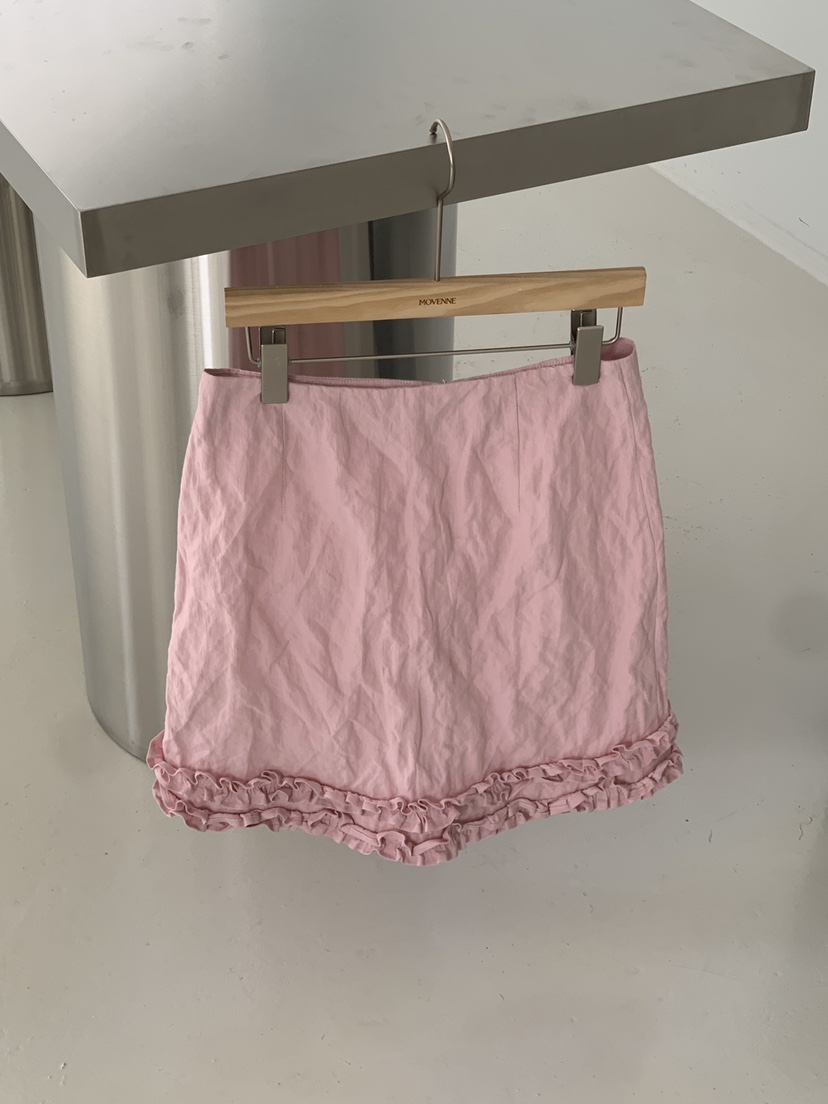 MOVENNE韓國代購女士新款真品26春夏休閑半身裙中短裙荷葉邊MOVENNE半身裙/中短裙