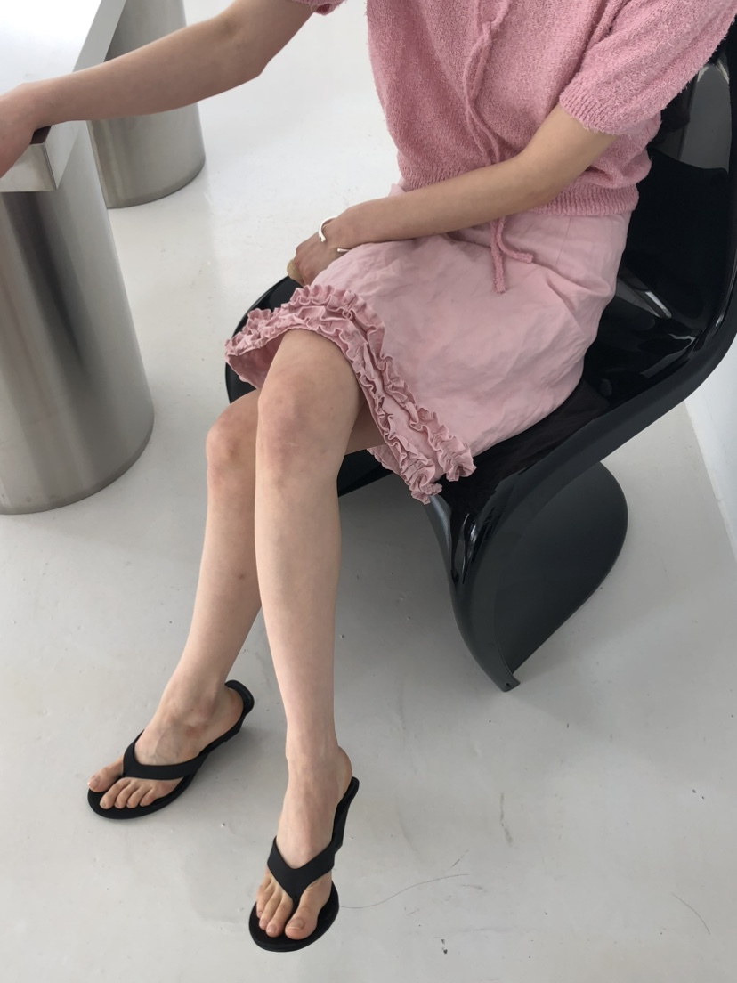 MOVENNE韓國代購女士新款真品26春夏休閑半身裙中短裙荷葉邊MOVENNE半身裙/中短裙