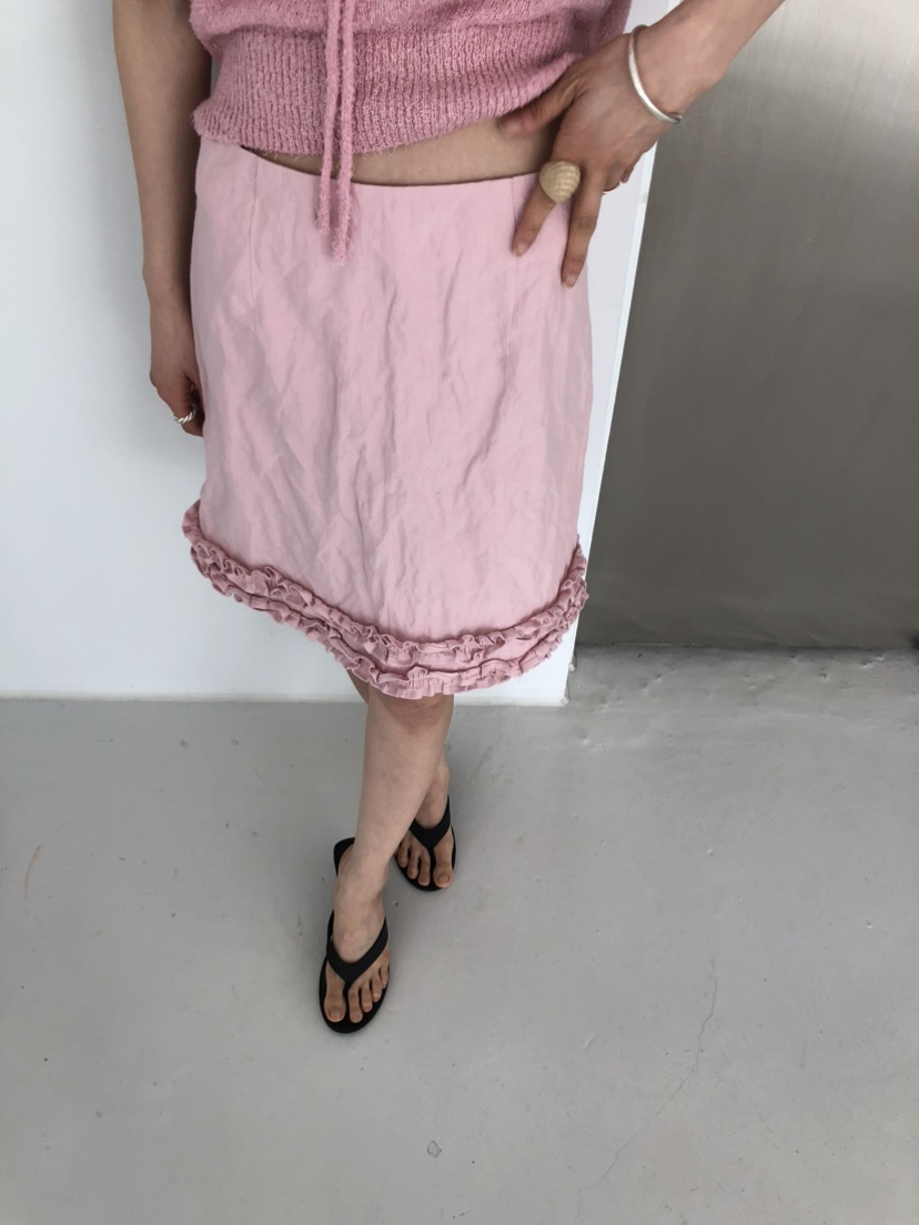 MOVENNE韓國代購女士新款真品26春夏休閑半身裙中短裙荷葉邊MOVENNE半身裙/中短裙