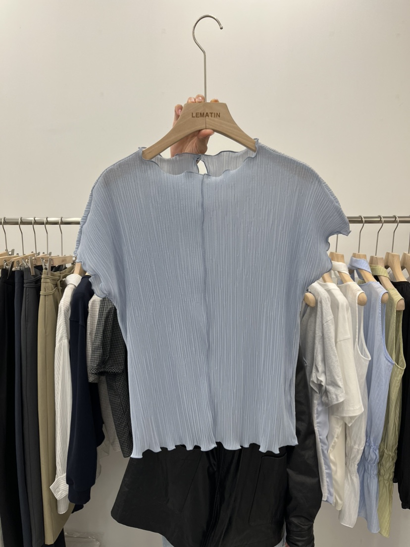 LEMATIN韓國代購女士新款26春夏休閑真品職業推薦T恤褶裥LEMATINT恤圖色2