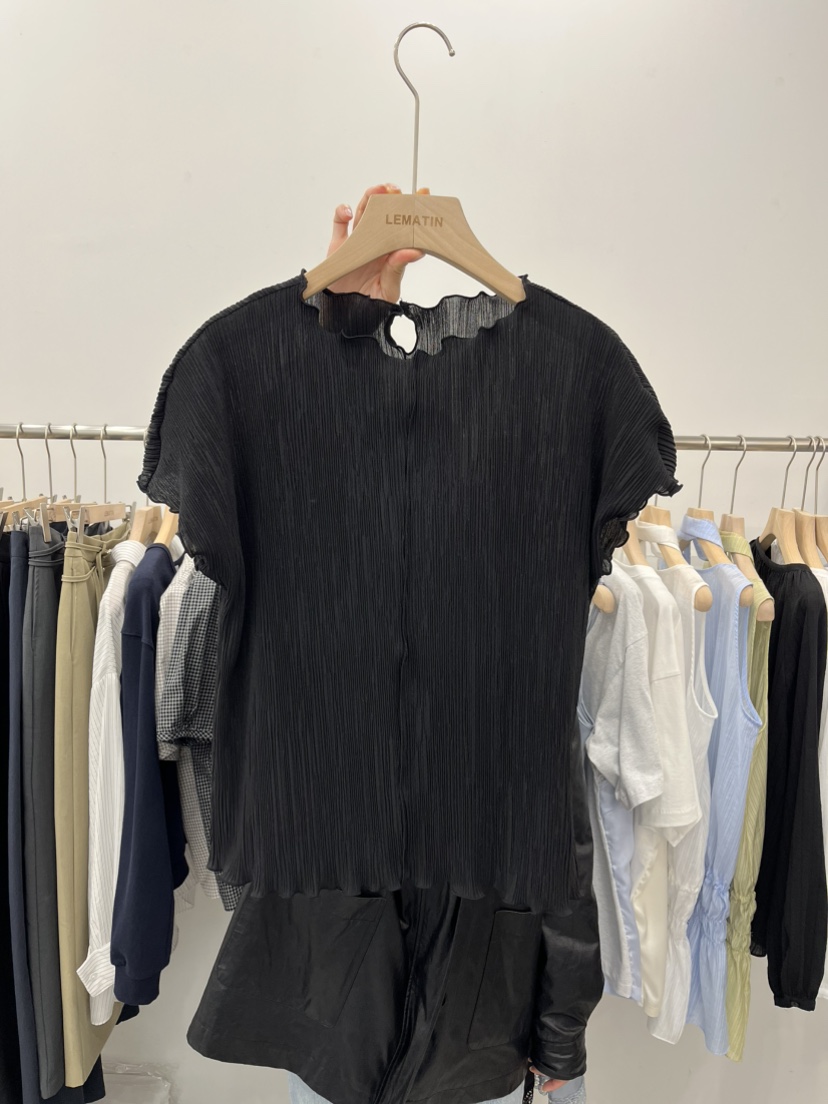 LEMATIN韓國代購女士新款26春夏休閑真品職業推薦T恤褶裥LEMATINT恤圖色3