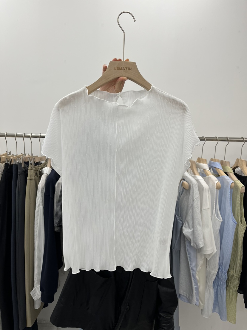 LEMATIN韓國代購女士新款26春夏休閑真品職業推薦T恤褶裥LEMATINT恤圖色4
