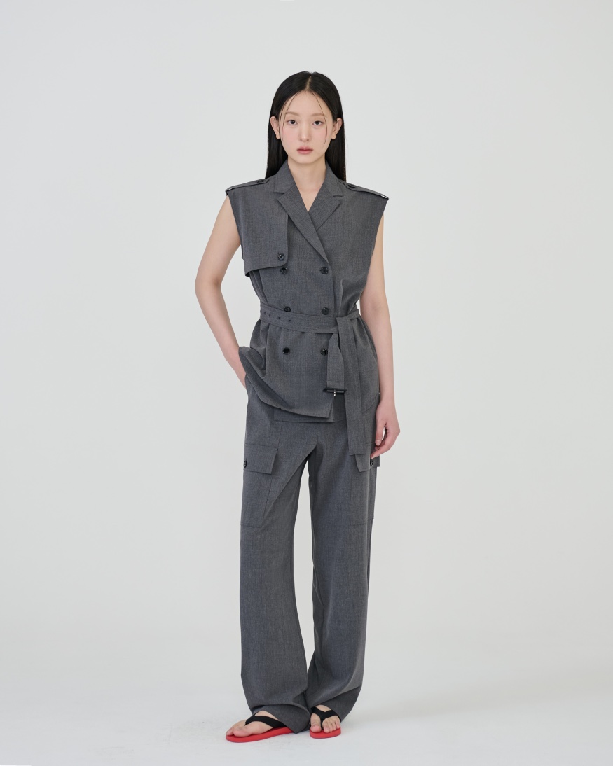 STAGE東大門直郵女士新品熱賣推薦休閑職業人氣馬甲含腰帶STAGE馬甲