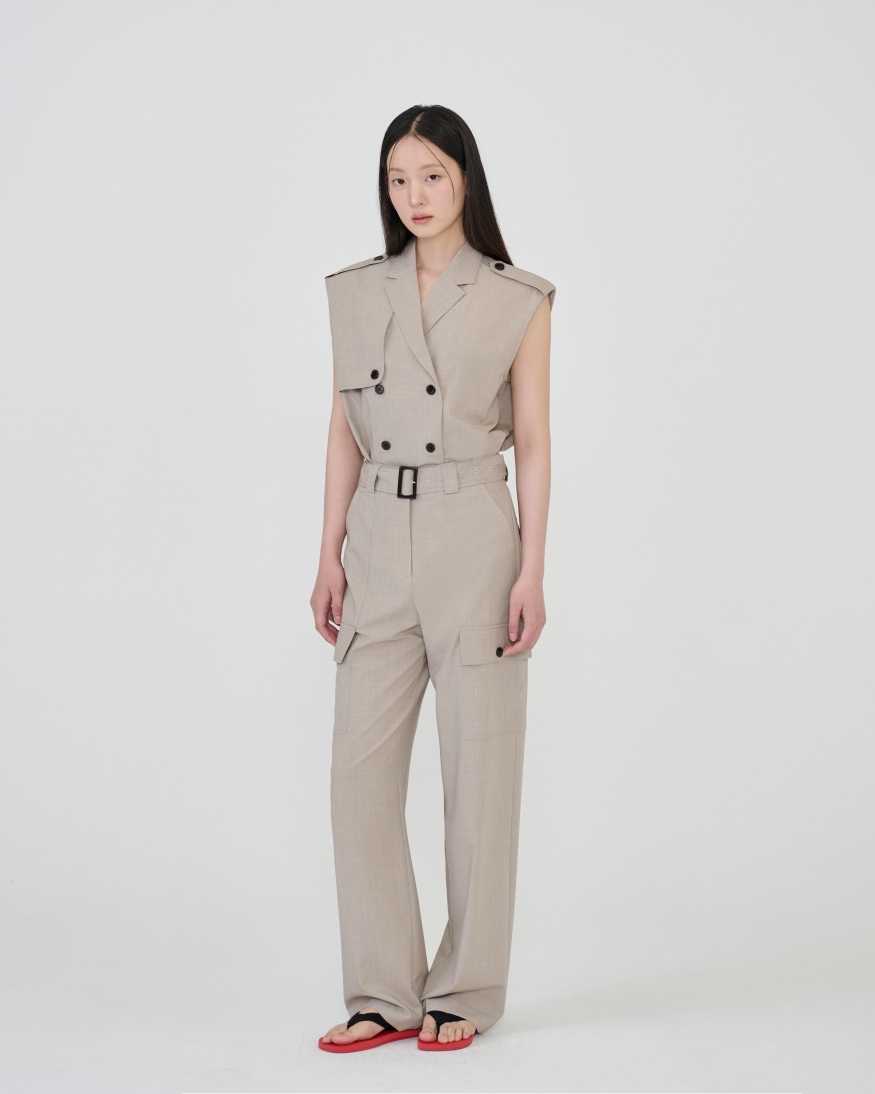 STAGE東大門直郵女士新品熱賣推薦休閑職業人氣馬甲含腰帶STAGE馬甲