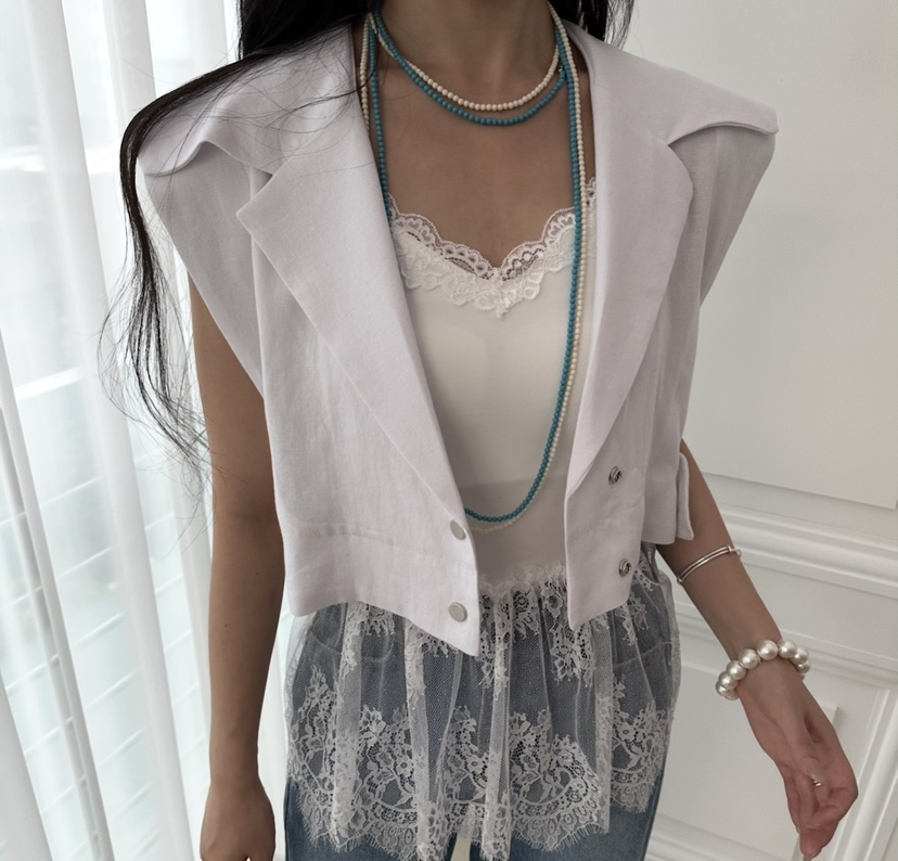 JENNY 1976韓國直郵女裝新款26春夏推薦馬甲不含配飾亞麻JENNY 1976馬甲