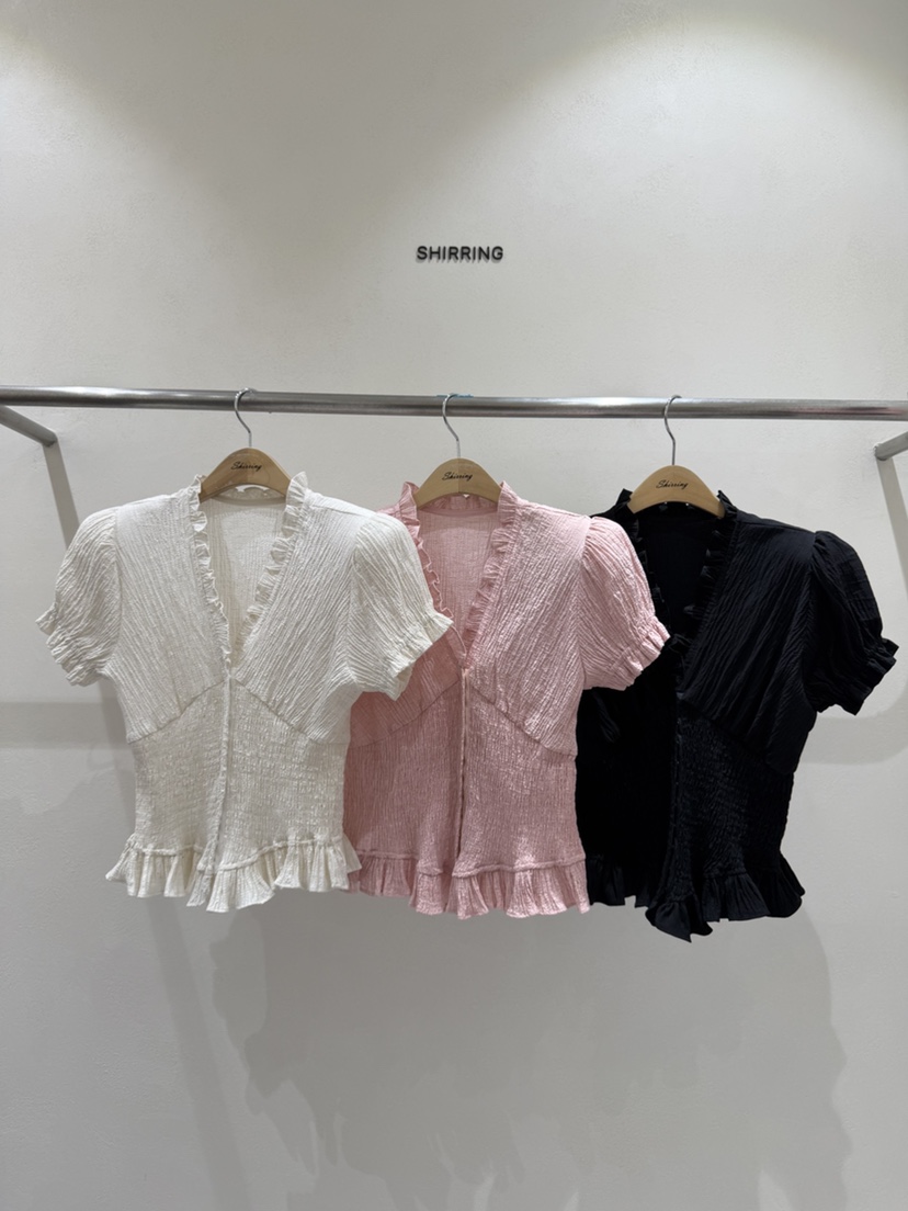 SHIRRING韓國直郵女裝新款真品26春夏推薦休閑襯衫蕾絲衫SHIRRING襯衫/蕾絲衫