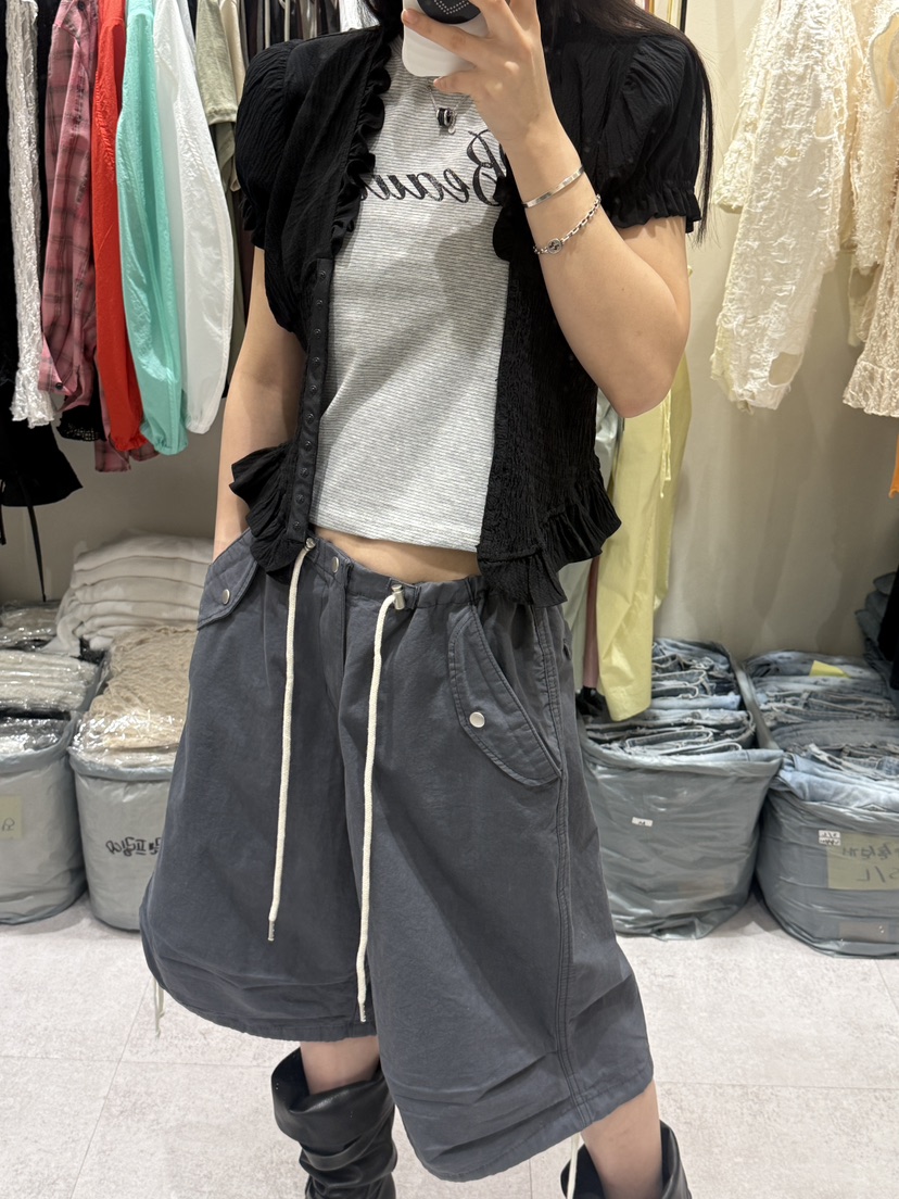 SHIRRING韓國直郵女裝新款真品26春夏推薦休閑襯衫蕾絲衫SHIRRING襯衫/蕾絲衫