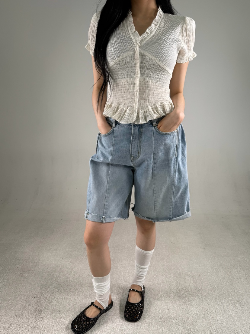 SHIRRING韓國直郵女裝新款真品26春夏推薦休閑襯衫蕾絲衫SHIRRING襯衫/蕾絲衫