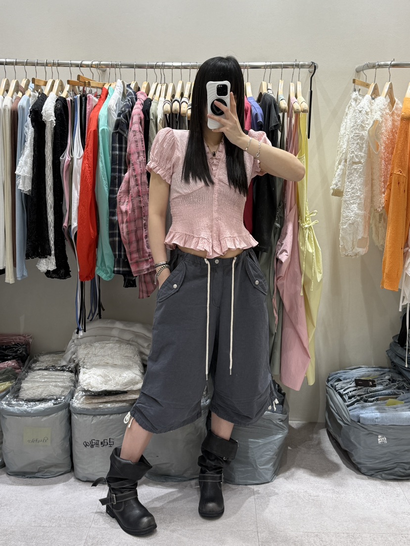 SHIRRING韓國直郵女裝新款真品26春夏推薦休閑襯衫蕾絲衫SHIRRING襯衫/蕾絲衫