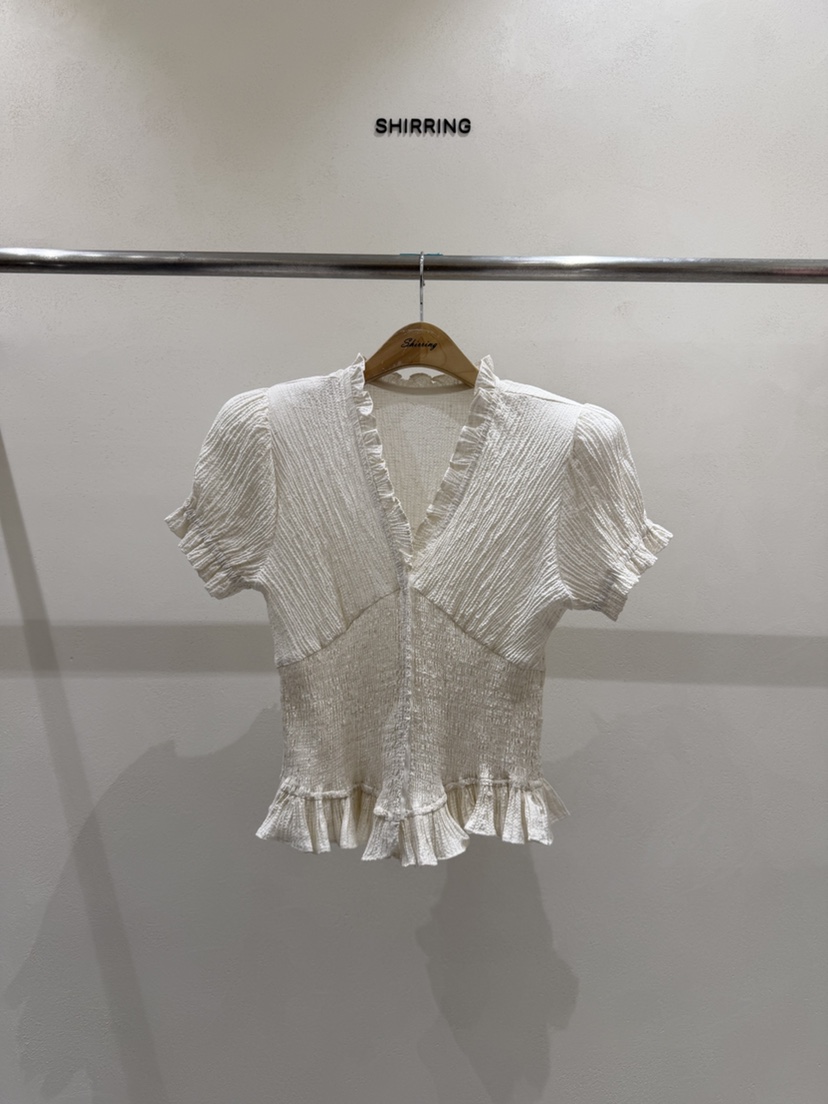 SHIRRING韓國直郵女裝新款真品26春夏推薦休閑襯衫蕾絲衫SHIRRING襯衫/蕾絲衫圖色1