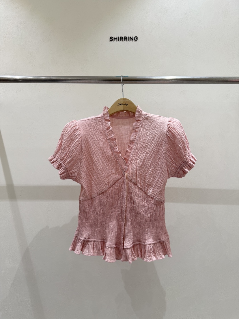 SHIRRING韓國直郵女裝新款真品26春夏推薦休閑襯衫蕾絲衫SHIRRING襯衫/蕾絲衫圖色2