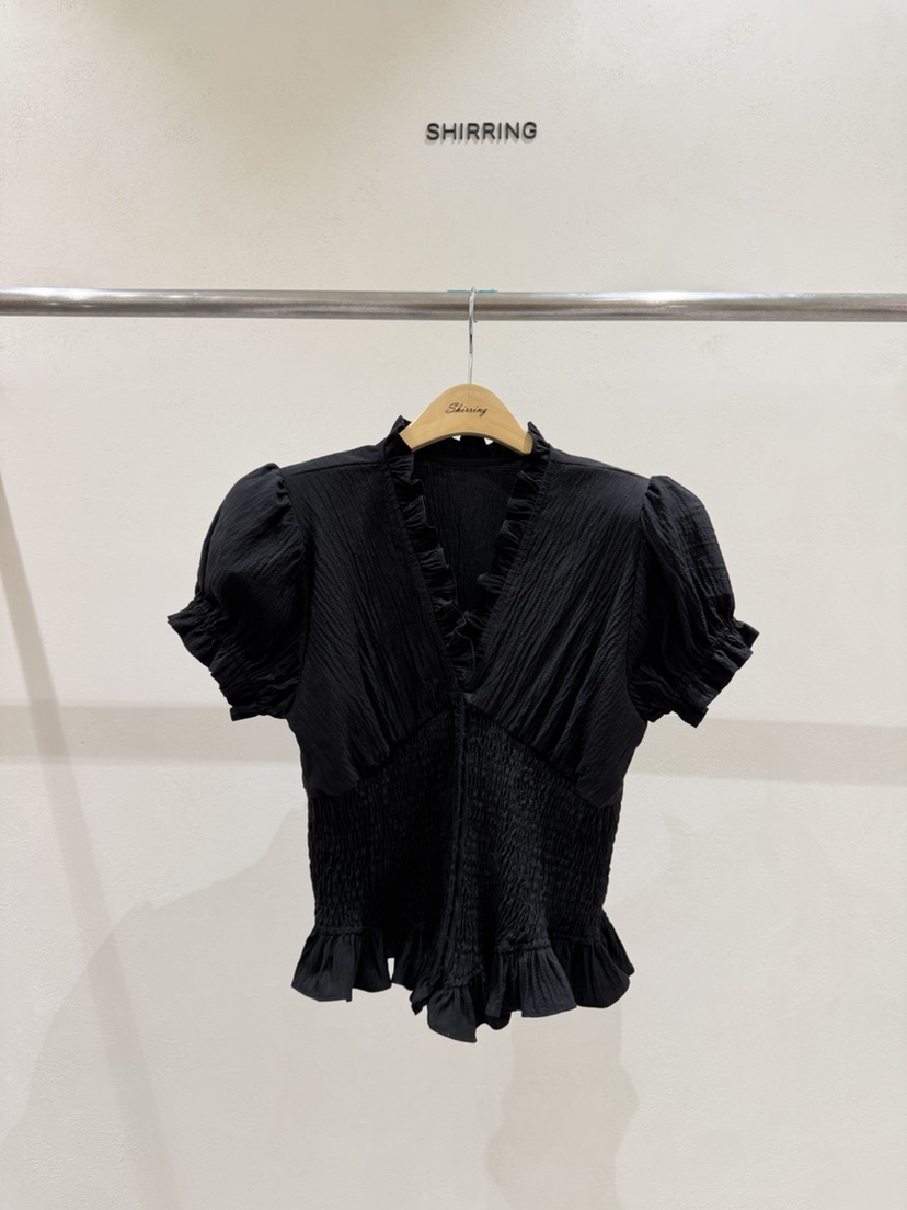 SHIRRING韓國直郵女裝新款真品26春夏推薦休閑襯衫蕾絲衫SHIRRING襯衫/蕾絲衫圖色3