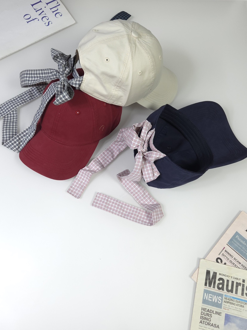 THE HAT-P東大門實拍女裝新品熱賣推薦帽子復古格紋絲帶THE HAT帽子