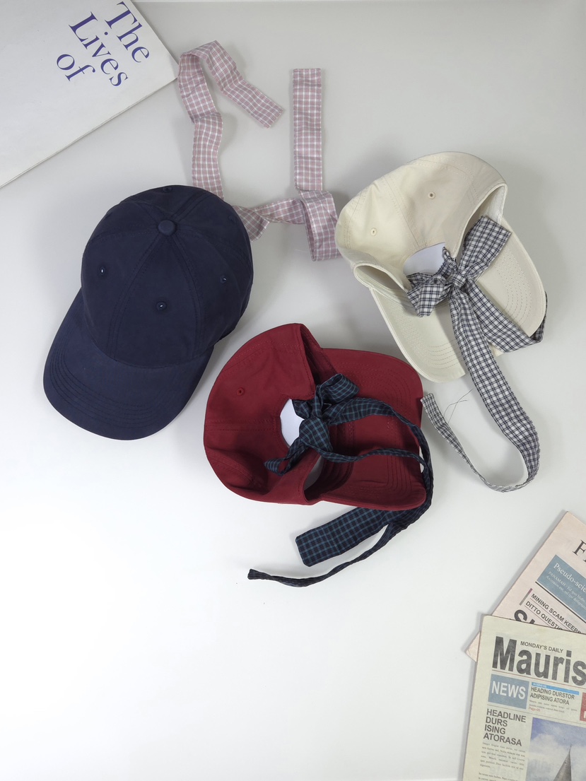 THE HAT-P東大門實拍女裝新品熱賣推薦帽子復古格紋絲帶THE HAT帽子