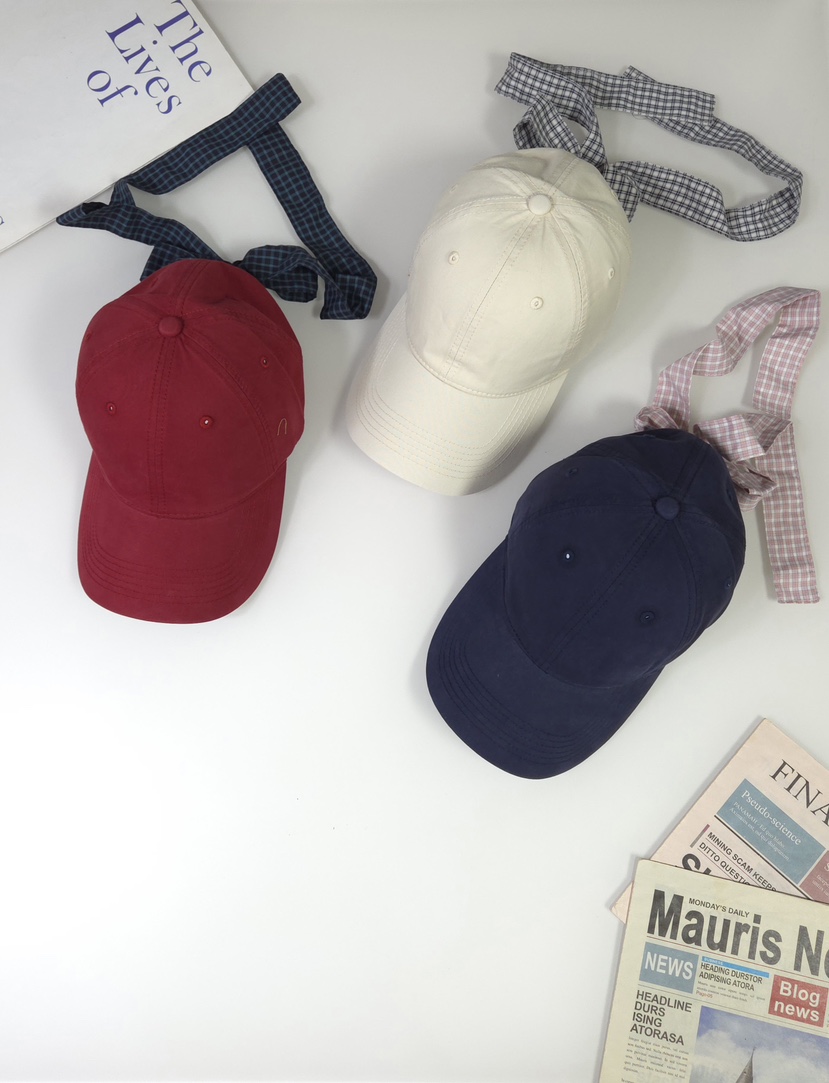 THE HAT-P東大門實拍女裝新品熱賣推薦帽子復古格紋絲帶THE HAT帽子