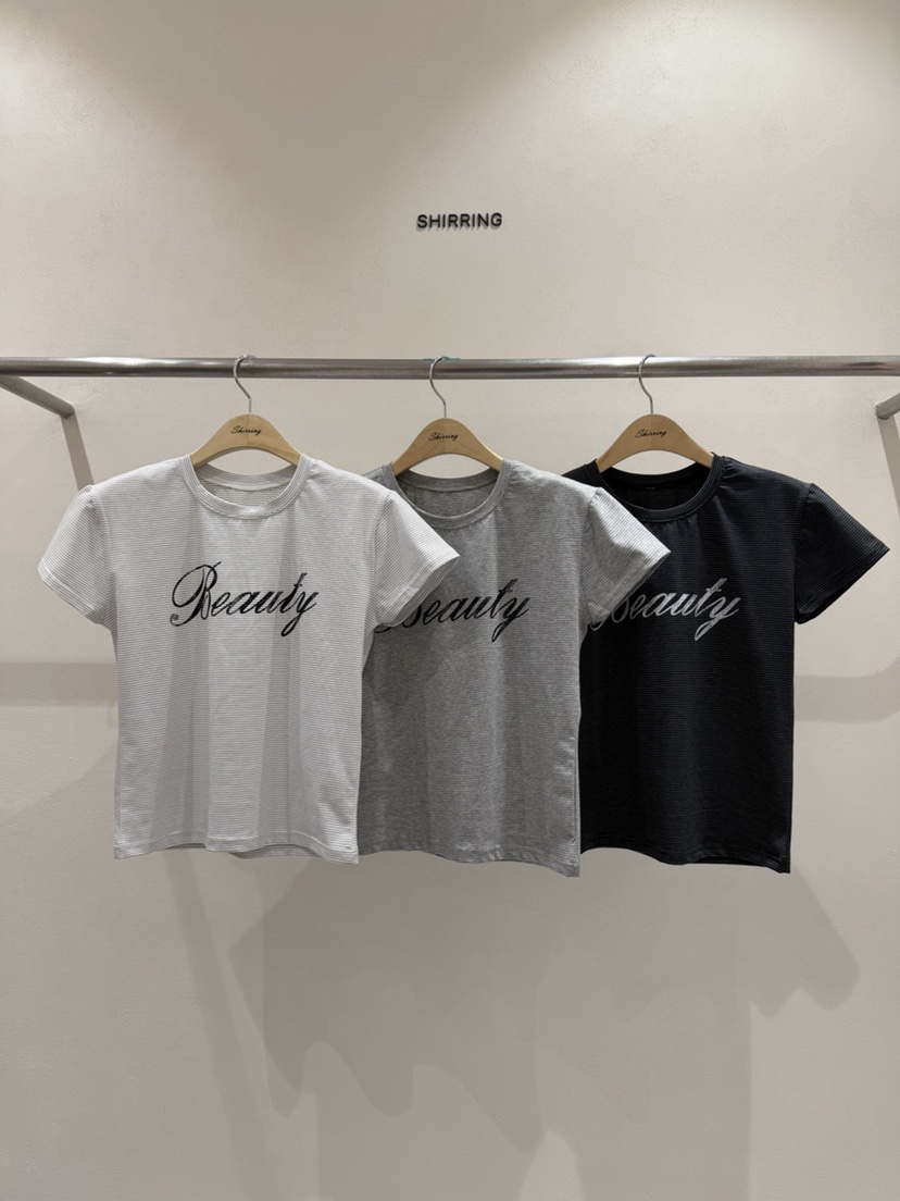 SHIRRING東大門實拍女士新款職業熱賣26春夏時尚休閑推薦T恤SHIRRINGT恤