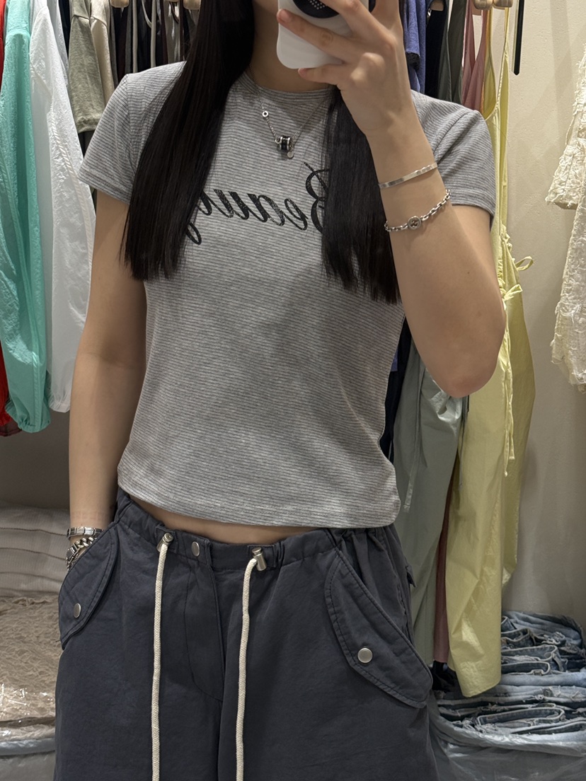 SHIRRING東大門實拍女士新款職業熱賣26春夏時尚休閑推薦T恤SHIRRINGT恤
