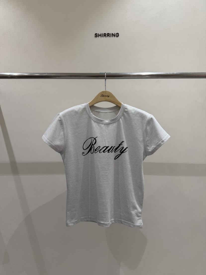 SHIRRING東大門實拍女士新款職業熱賣26春夏時尚休閑推薦T恤SHIRRINGT恤圖色2