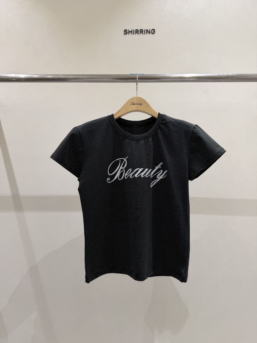 SHIRRING東大門實拍女士新款職業熱賣26春夏時尚休閑推薦T恤SHIRRINGT恤圖色3