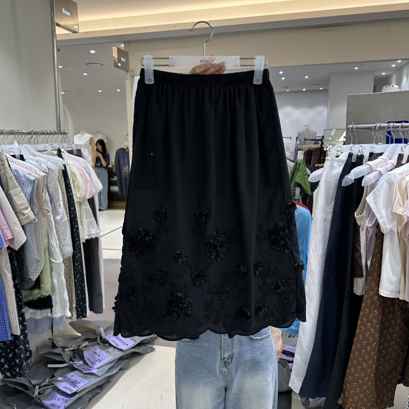 BENE韓國直郵女士新款人氣職業真品時尚半身裙中短裙刺繡BENE半身裙/中短裙圖色2