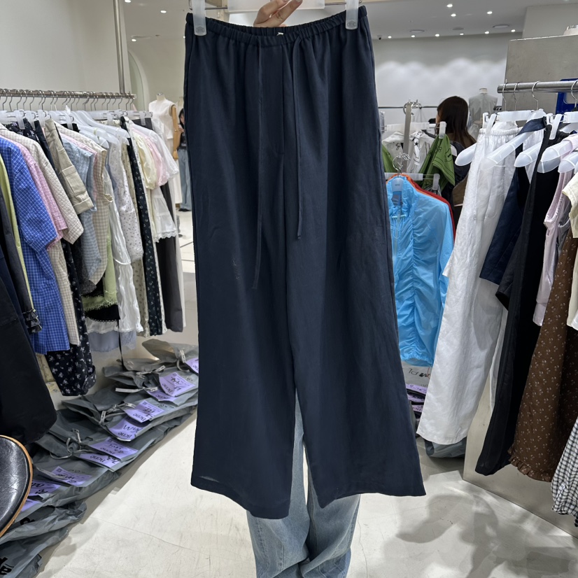 BENE東大門代購女裝新品真品職業休閑推薦人氣休閑褲亞麻BENE休閑褲圖色2深藍色