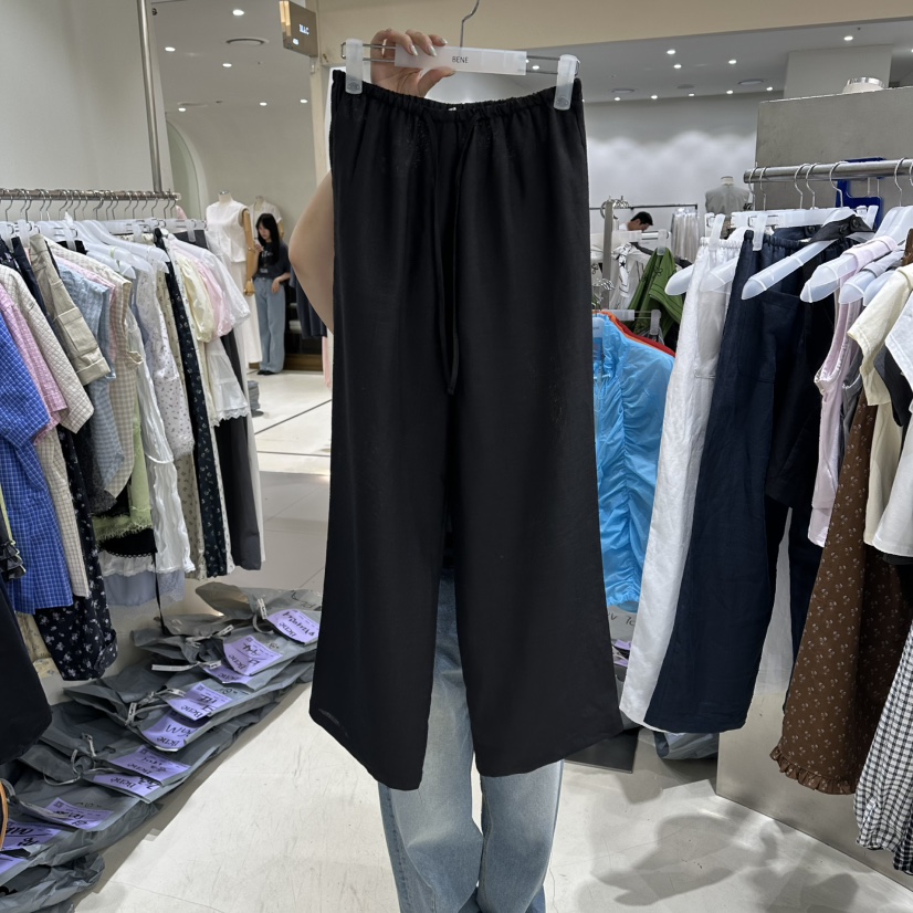 BENE東大門代購女裝新品真品職業休閑推薦人氣休閑褲亞麻BENE休閑褲圖色3黑色