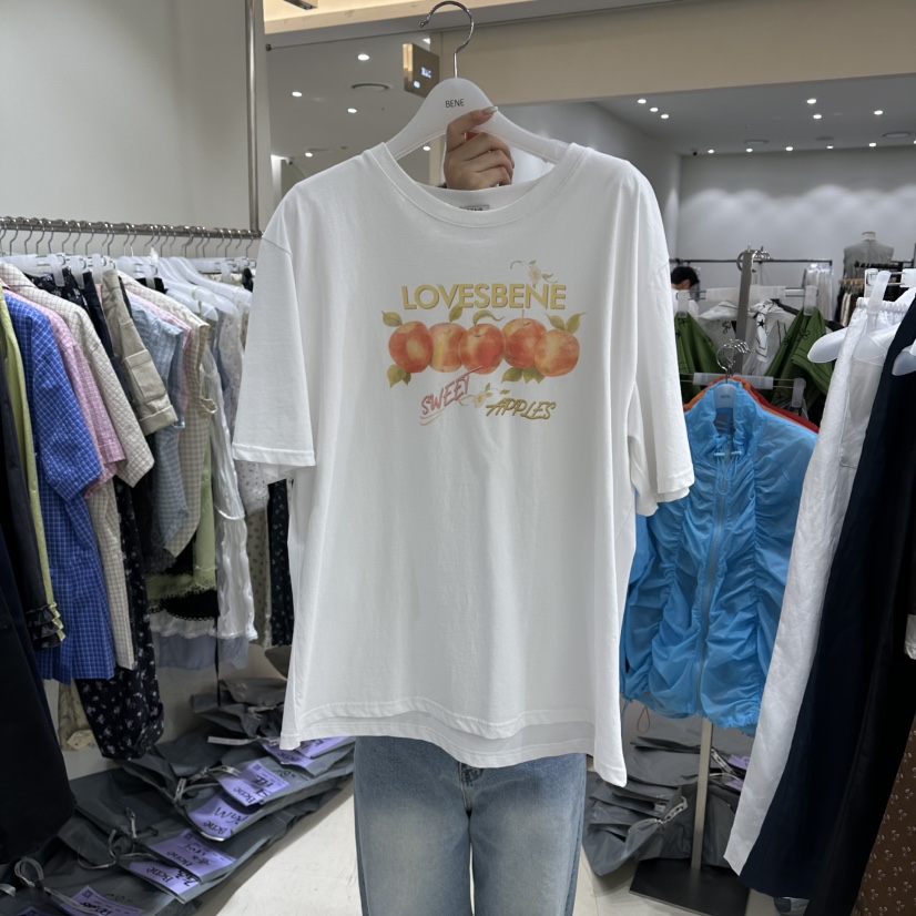 BENE韓國代購女士新款熱賣人氣真品職業時尚休閑26春夏T恤BENET恤圖色1