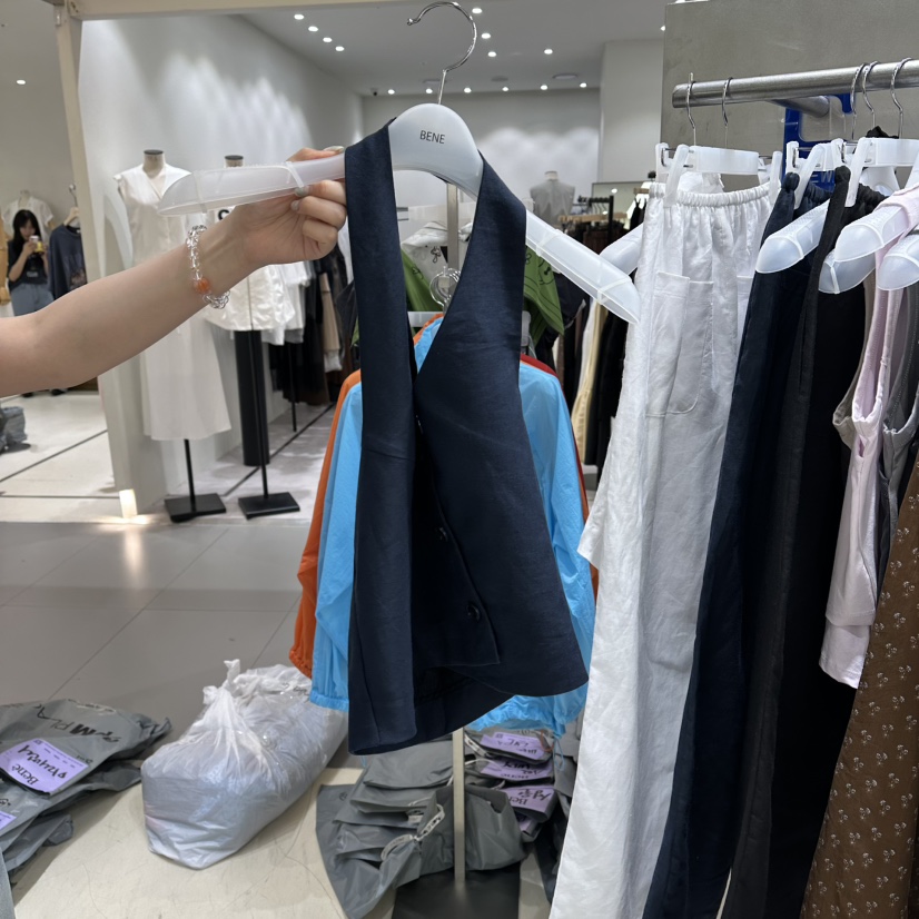 BENE東大門實拍女士新品人氣時尚26春夏熱賣吊帶背心亞麻BENE吊帶/背心圖色2深藍色
