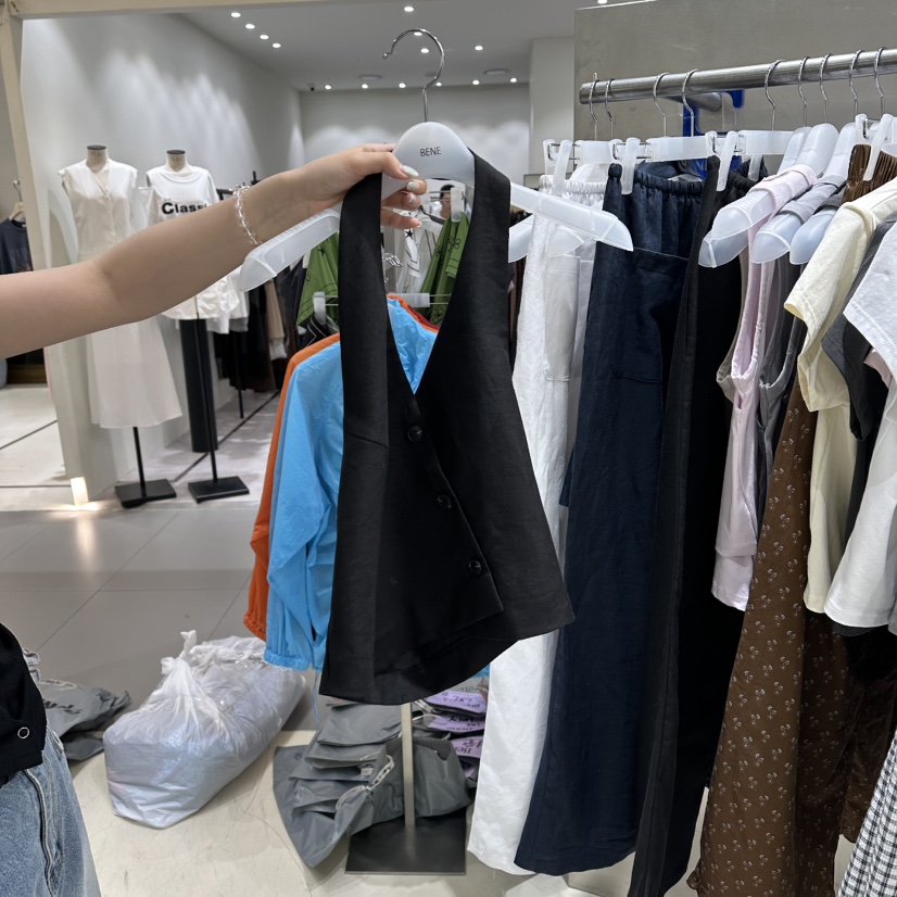 BENE東大門實拍女士新品人氣時尚26春夏熱賣吊帶背心亞麻BENE吊帶/背心圖色3黑色