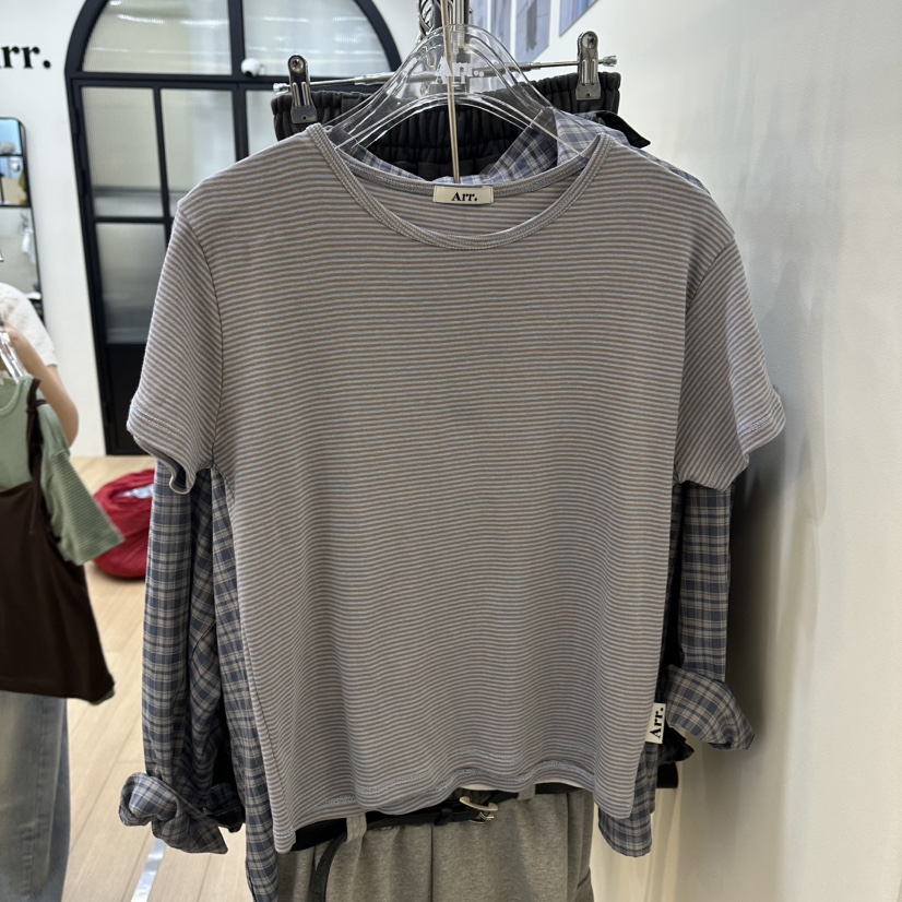 ARR韓國代購女士新款26春夏時尚休閑人氣真品職業熱賣T恤ARRT恤圖色1