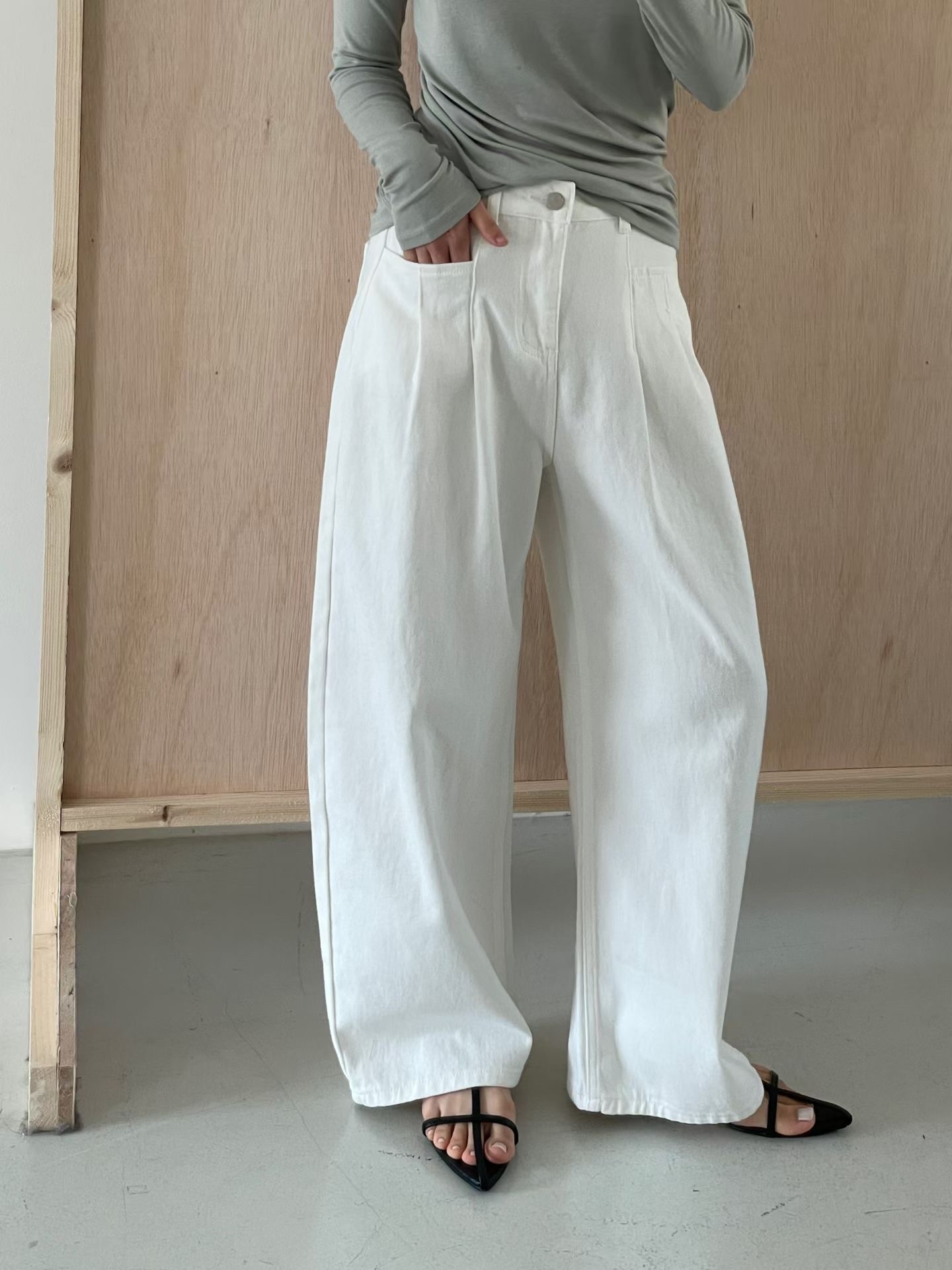 L.REWIND東大門代購女士新品人氣熱賣職業休閑26春夏牛仔褲L.REWIND牛仔褲圖色1