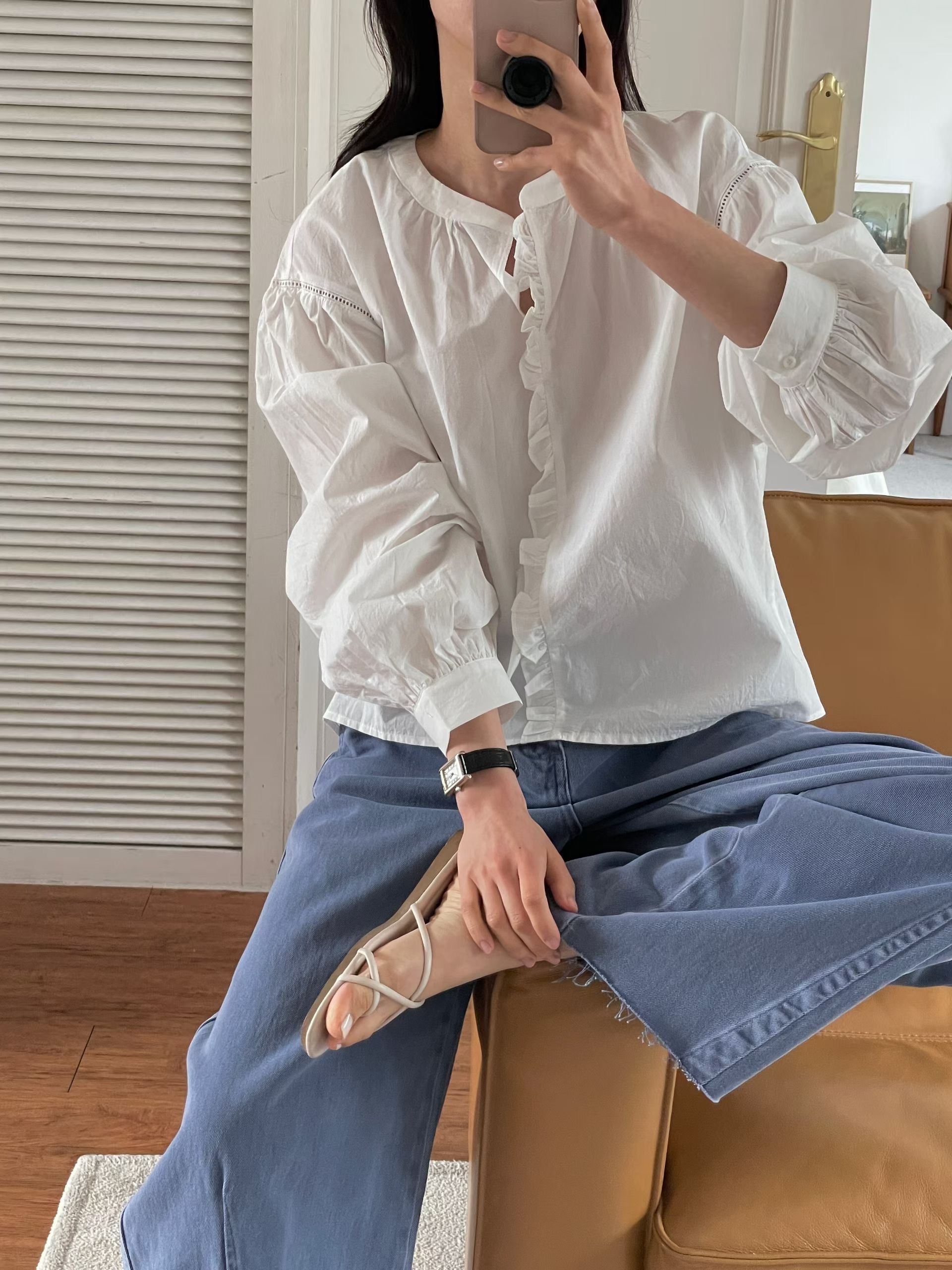 L.REWIND東大門實拍女士新品真品時尚熱賣休閑襯衫蕾絲衫L.REWIND襯衫/蕾絲衫