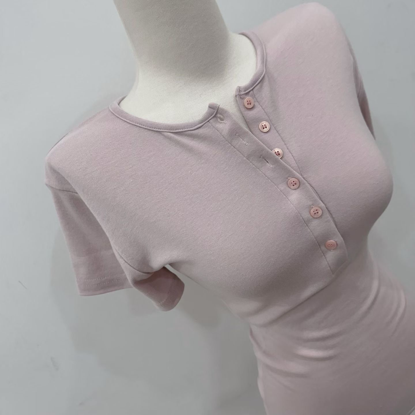 ISABELLA韓國代購女士新款推薦26春夏熱賣休閑人氣T恤紐扣ISABELLAT恤