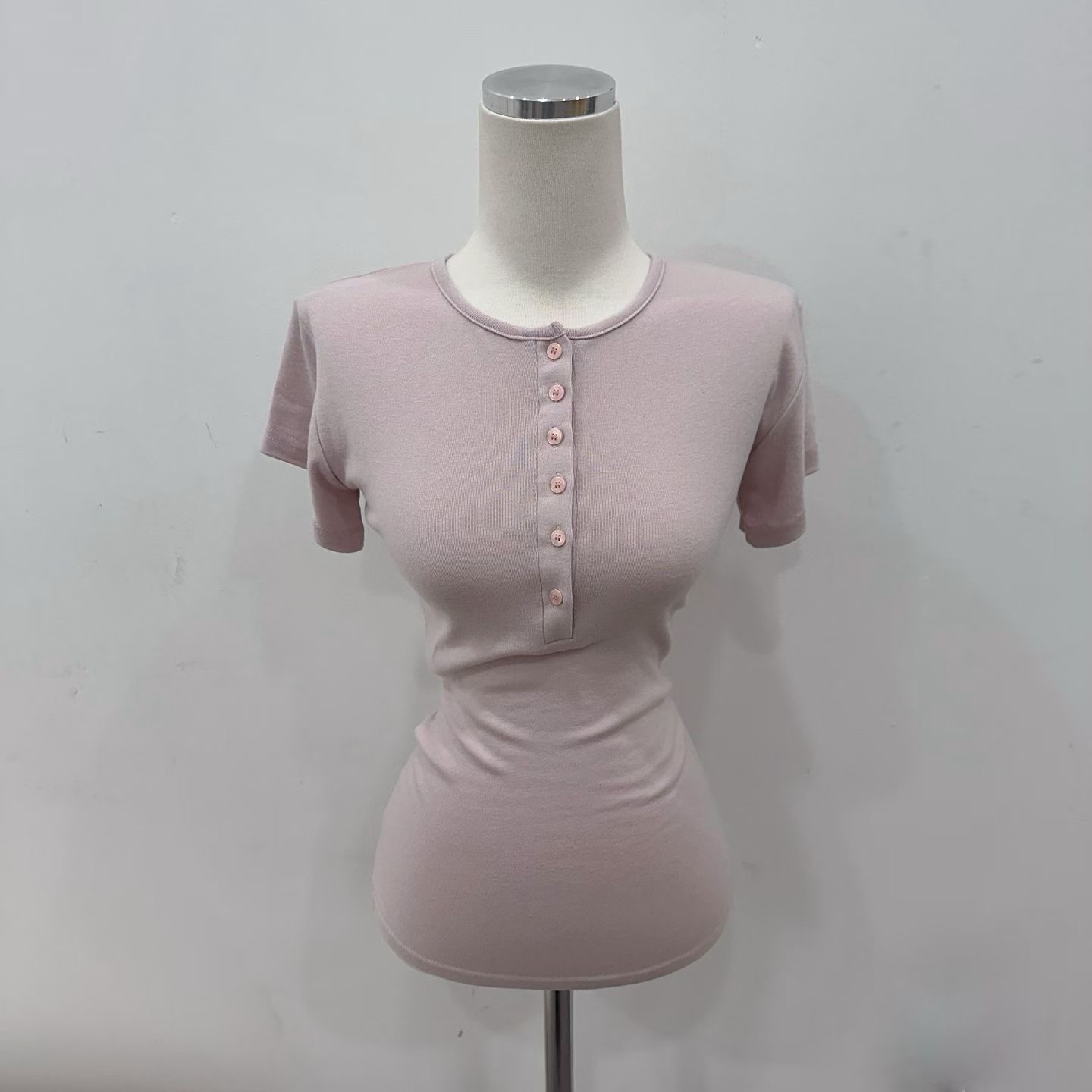 ISABELLA韓國代購女士新款推薦26春夏熱賣休閑人氣T恤紐扣ISABELLAT恤圖色1