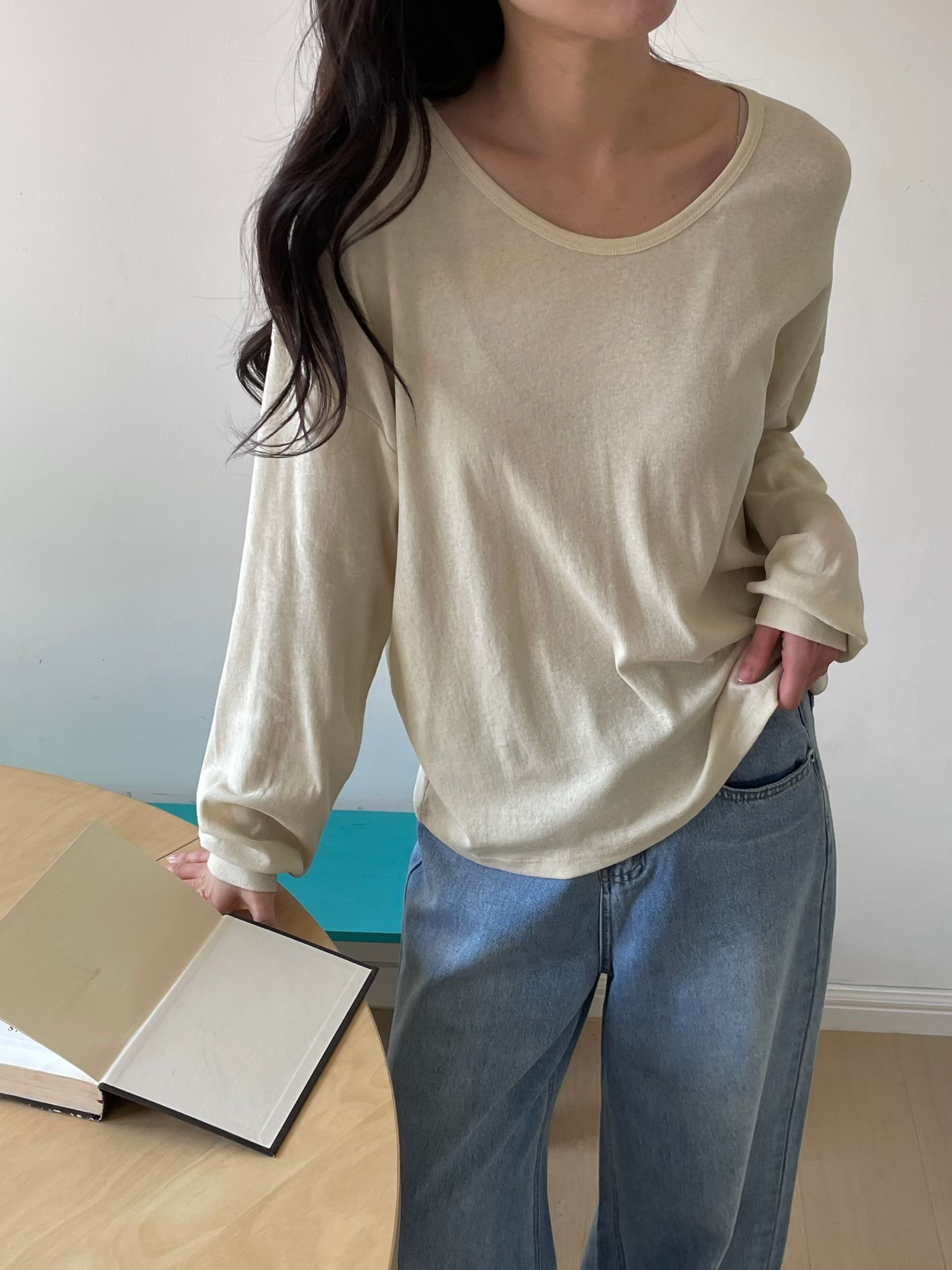 L.REWIND東大門代購女士新款時尚熱賣推薦26春夏長袖T恤L.REWIND長袖T恤圖色2