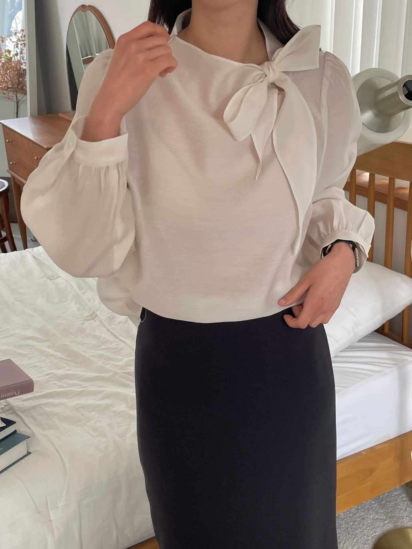 L.REWIND東大門代購女裝新款真品熱賣26春夏休閑襯衫蕾絲衫L.REWIND襯衫/蕾絲衫圖色1