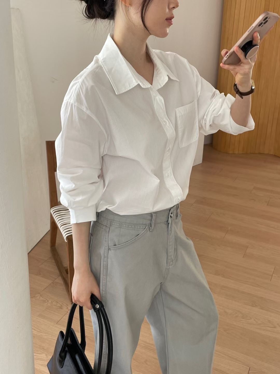 L.REWIND韓國代購女士新品休閑人氣時尚職業真品襯衫蕾絲衫L.REWIND襯衫/蕾絲衫