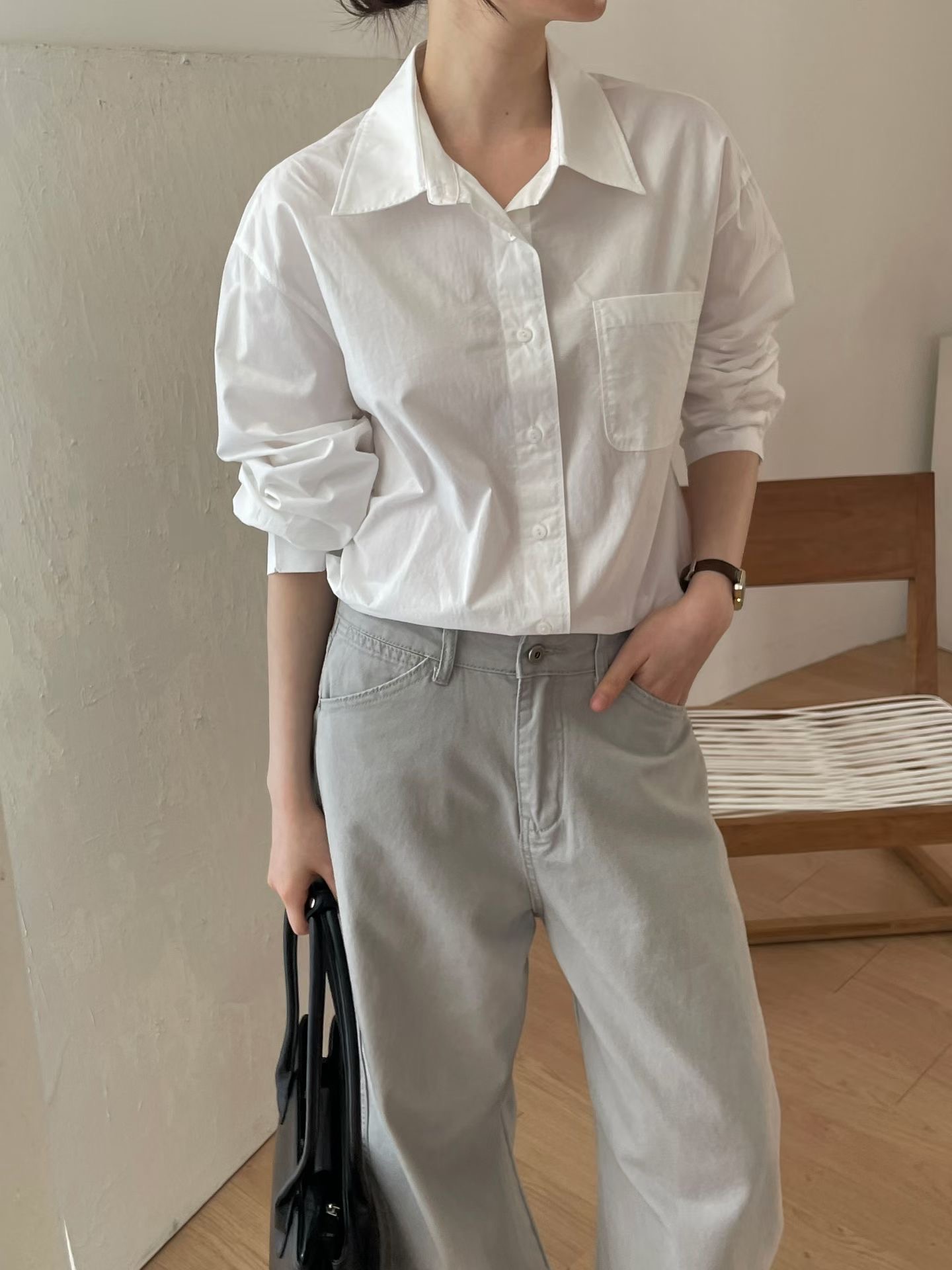 L.REWIND韓國代購女士新品休閑人氣時尚職業真品襯衫蕾絲衫L.REWIND襯衫/蕾絲衫圖色1