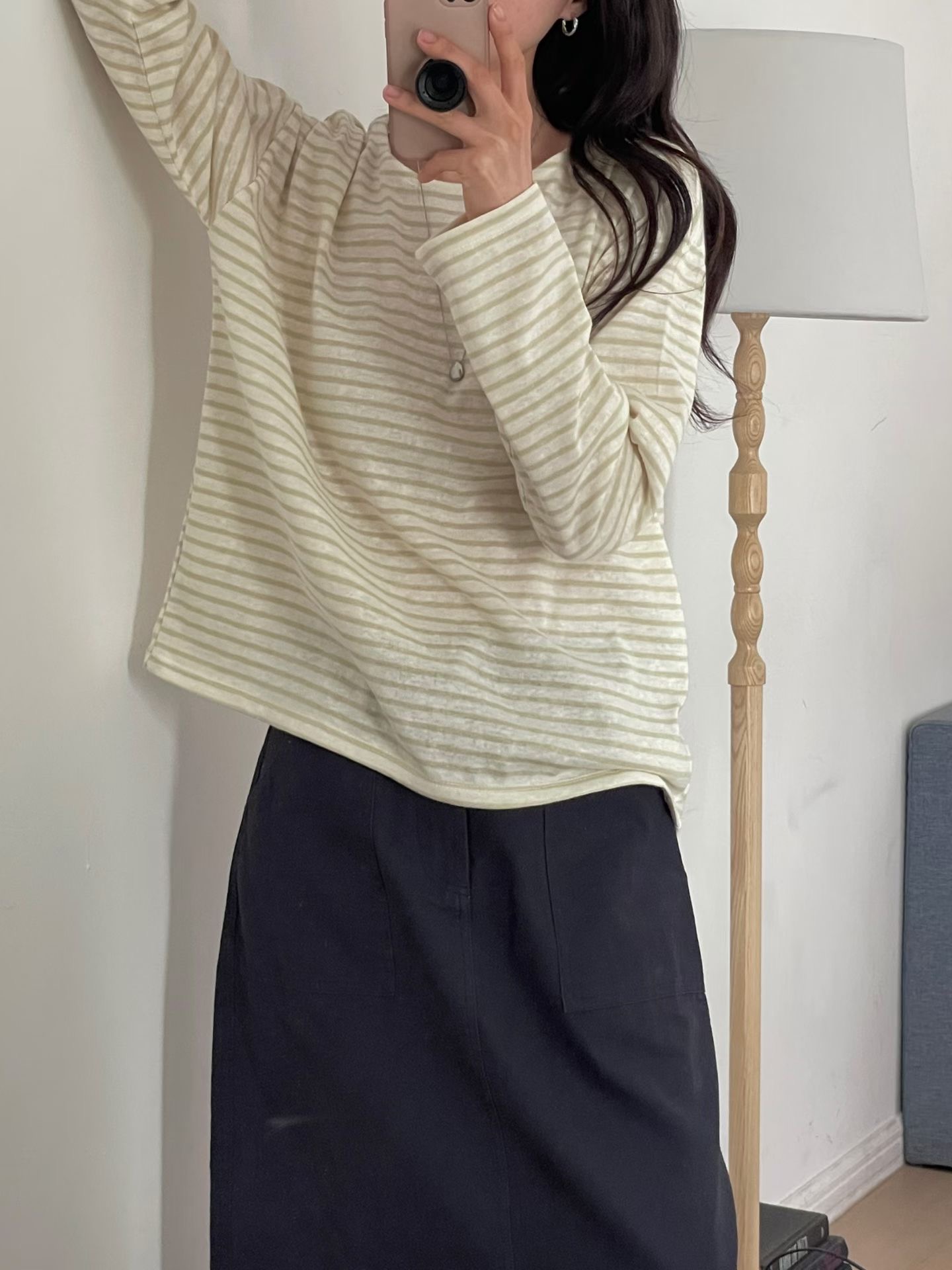 L.REWIND東大門直郵女裝新款人氣真品熱賣26春夏長袖T恤L.REWIND長袖T恤圖色2