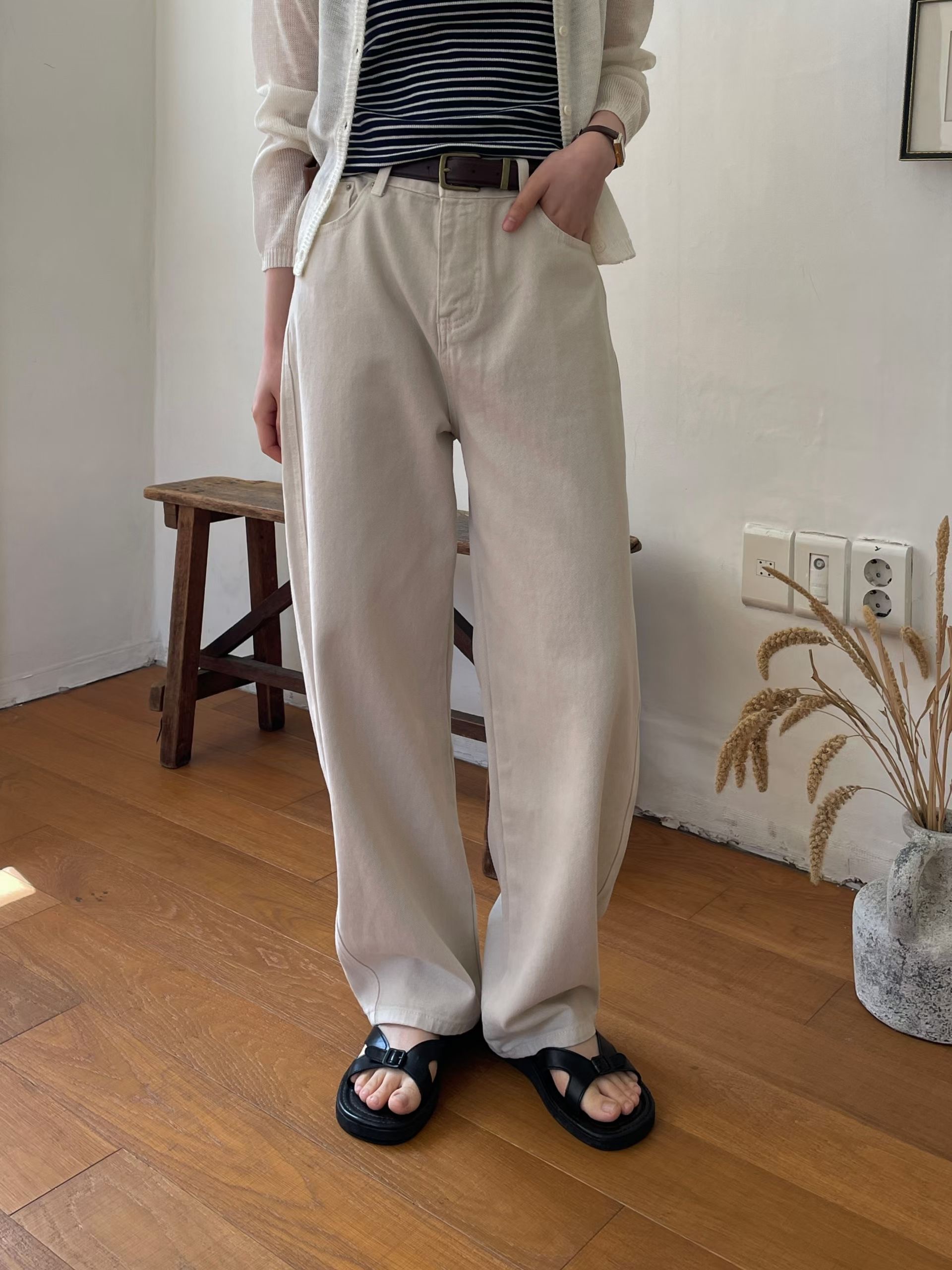 L.REWIND韓國代購女士新款時尚推薦26春夏牛仔褲不含腰帶L.REWIND牛仔褲