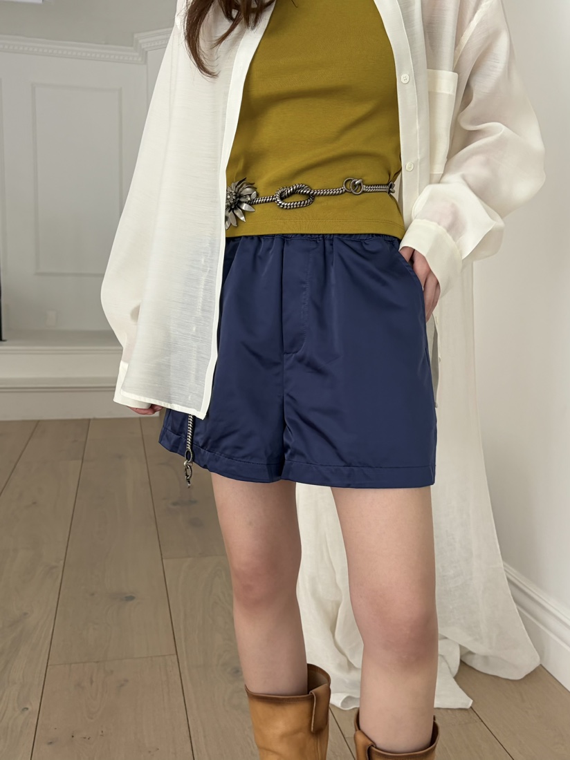 PEBBLE韓國直郵實拍女士新品休閑26春夏人氣推薦熱賣短褲緞PEBBLE短褲