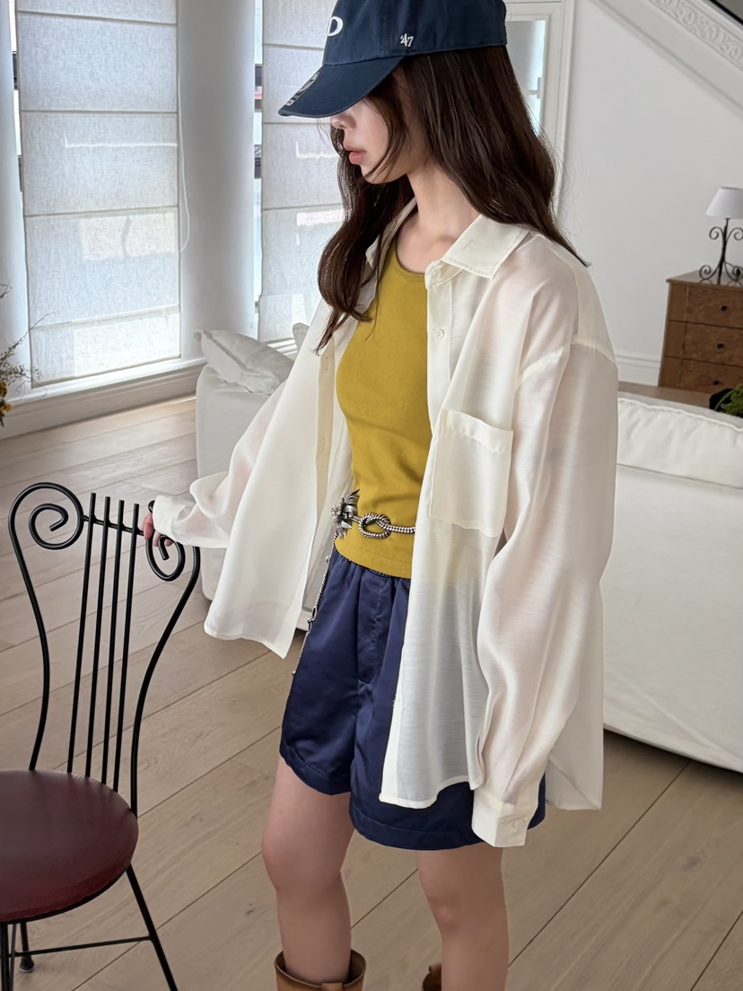 PEBBLE韓國直郵實拍女士新品休閑26春夏人氣推薦熱賣短褲緞PEBBLE短褲